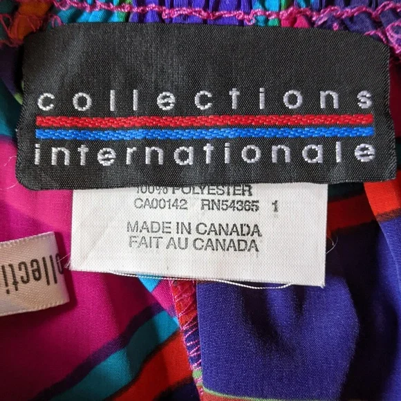 Vintage 80's colorful skirt with pockets by Collections Internationale - Picture 4 of 6